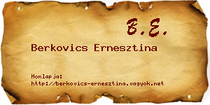 Berkovics Ernesztina névjegykártya