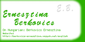 ernesztina berkovics business card